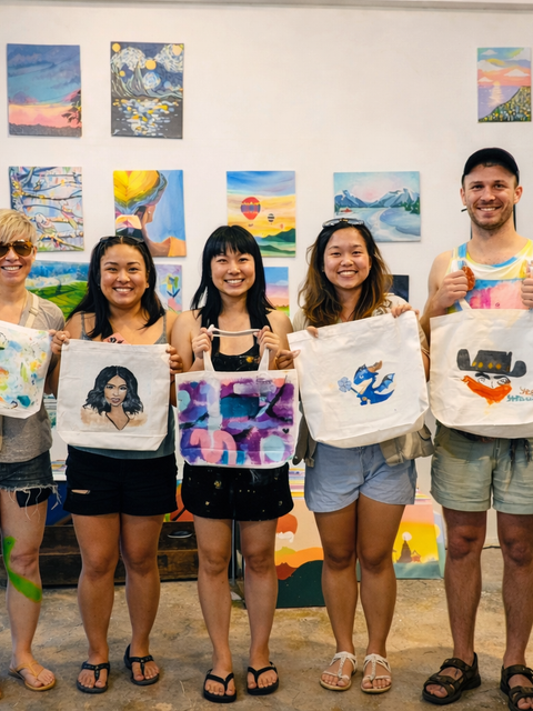 Creative Tote Bag Painting Workshop in Chiang Mai