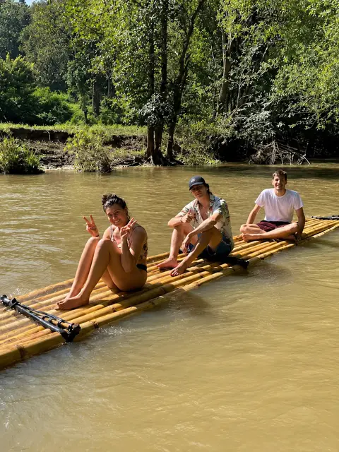 Trekking, Elephant Care & Bamboo Rafting - One day