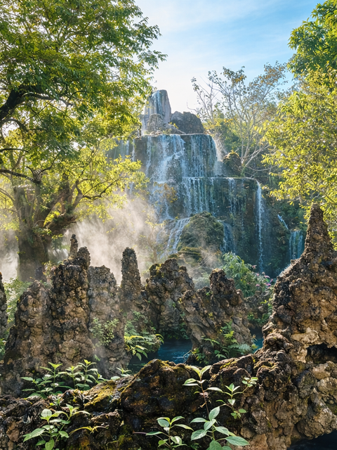 Cascade collante, Wat Ban Den et Angel Land : excursion d'une journée en groupe